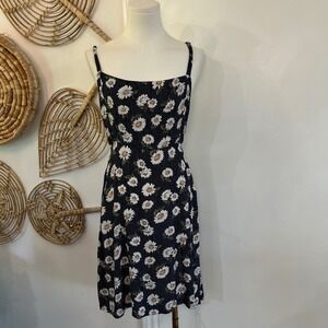Volcom Daisy Floral Mini Dress Cottagecore Coquette Open Back L 10